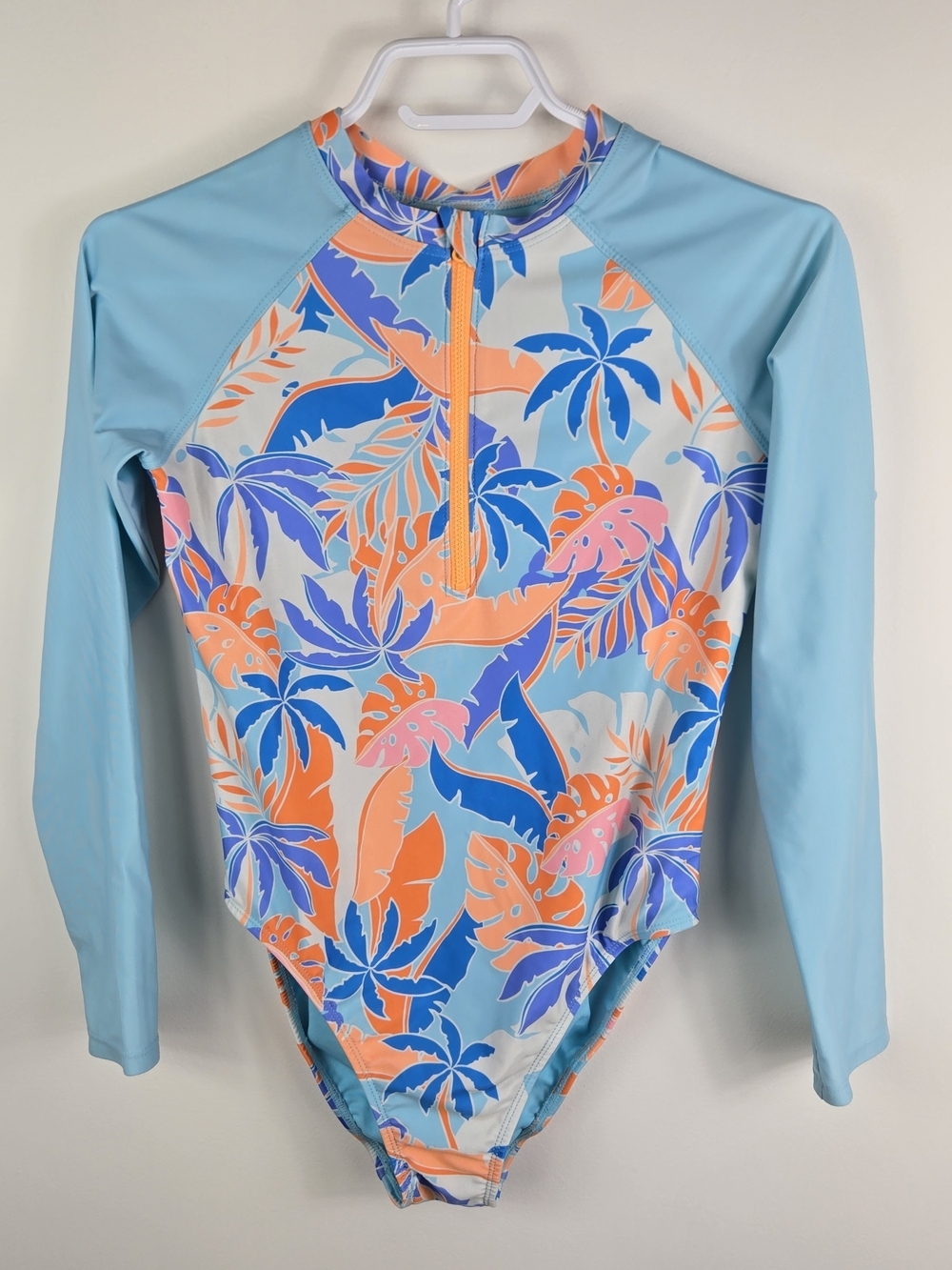 George Kids Tropical Palm Print Long Sleeve Swimsuit Rashgaurd Surfcore XL